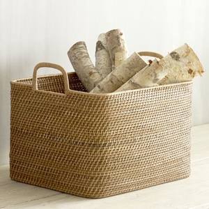Hot Selling Natural <b>Rattan</b> <b>Storage</b> Basket with Handles Sustainable Daily Use Colorful Functional Made in Vietnam - Product Image 6