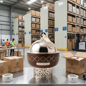 Olla para Servir con Aislamiento Térmico de Diseño Elegante, Acabado en Madera y Cromo, con Base Geométrica, para Catering de Ramadán y Eid - Product Image 6