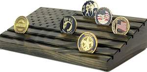 Natural Wooden Multifunctional Eco-Friendly Modern Coin Organizer <b>Display</b> Holder Challenge Coin <b>Display</b> <b>Case</b> - Product Image 2
