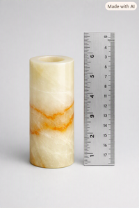 Porte-bougie cylindrique minimaliste en onyx naturel translucide, décoration Wabi Sabi, mariage, Ramadan, vente en gros d'onyx - Product Image 3