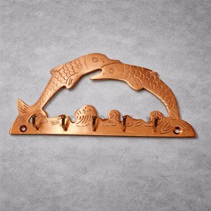 SHUBHAM Framed Brass Metal <b>Wall</b> <b>Key</b> Hook <b>Rack</b> Decorative Hanging Hooks Marine Style Art Deco Home Decor Organizer - Product Image 3