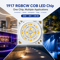 Puce LED COB 5-en-1 RGBW RGBCW 50W 1917 36V CRI90 2700K-6500K pour projecteur PAR à tête mobile de scène OEM