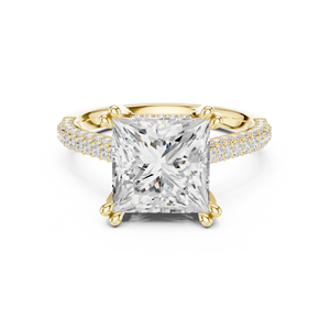 Bague de fiançailles et de mariage Satvik Ratna 4 carats, diamant de laboratoire taille princesse, pour femme, or 10k/14k/18k, argent, luxe, IGI - Product Image 3