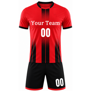 Vêtements d'équipe de football personnalisés de haute qualité en promotion – Tenue de sport formelle en polyester tricoté respirant imprimé par sublimation - Product Image 2