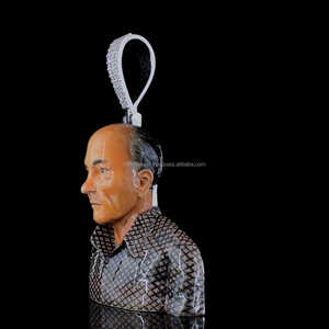 Hiphop Pendentif Personnalisé Visage 3D Émail Glacé Charmes Argent 925 Pendentif Moissanite Personnalisé - Product Image 3