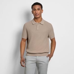 Chemise à manches courtes pour homme, couleur unie, respirante, coupe décontractée, longueur normale, tricotée, 100 % coton, logo numérique sur le devant - Product Image 2
