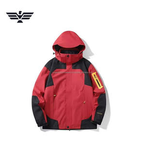 Chaqueta de lona fina para hombre, con logo personalizado, estilo urbano, impermeable, cortavientos, transpirable, servicio OEM, diseño color-block, para invierno. - Product Image 5