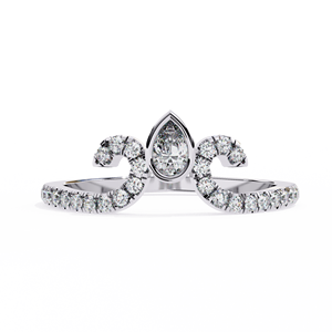 Bague de fiançailles en platine avec diamant taille poire et diamants latéraux, certifiée GIA, bijoux romantiques pour femmes - Product Image 1