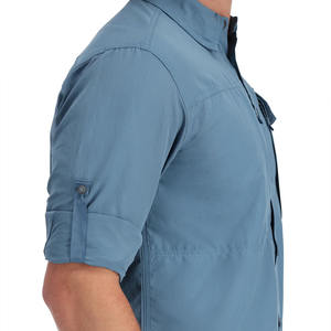 Camisa de pesca de manga corta con botones para hombre personalizada, camisas de pesca al aire libre con protección solar UV de secado rápido - Product Image 5