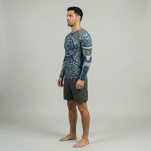 เสื้อแรชการ์ดผู้ชายคุณภาพสูง สำหรับออกกำลังกาย แห้งเร็ว แขนยาว ลายพิมพ์ซับลิเมชั่นด้านขวา - Product Image 6