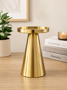 Support de bougie moderne en métal doré, plateau porte-bougie, pour salon, bougie pilier, haute qualité, fait main, Noël - Product Image 3