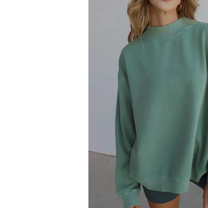 เสื้อสเวตเชิ้ตผู้หญิง คอเต่า ผ้าฝ้ายฟลีซ 100% แขนยาว สวมใส่สบาย สไตล์สตรีทแวร์ รับสกรีนโลโก้ - Product Image 4
