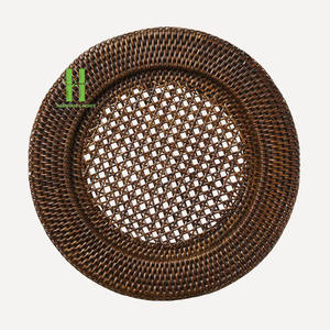 BEST SELLER Natural Rattan <b>Charger</b> <b>Plates</b> Handwoven Wedding Table Decoration Wicker Scalloped Placemats From Vietnam - Product Image 6