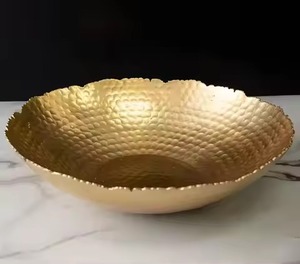 Tazón de Servir de Metal Pulido, Tazón de Acero Inoxidable para Alimentos, Vajilla Elegante para Mesa, Plato para Servir Ensaladas y Frutas, Decoración para el Hogar - Product Image 1