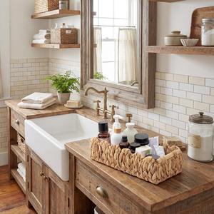 Panier en jacinthe d'eau avec poignées en bois, panier de rangement fait main, vente en gros, écologique, fabriqué au Vietnam - Product Image 5