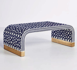 Table basse en os incrusté de style Art déco indien, avec taille et design personnalisables, table de luxe - Product Image 1