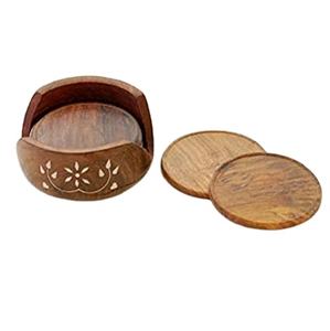 Posavasos de madera al por mayor tamaño logotipo personalizado posavasos natural posavasos de madera de acacia ecológico al mejor precio - Product Image 1