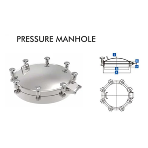 Couvre-trou de visite en acier inoxydable MAPSONS SS304 SS316 pour réservoirs alimentaires, de boissons, de produits chimiques et à usage industriel - Product Image 1
