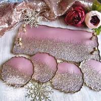 Plateau de service en céramique de luxe ZamZam Industries - Tapis et sous-plats écologiques lavables, diamètre 300 mm, options d'épaisseur, exportation indienne