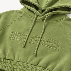 ONETEN APPARELS Conjunto Deportivo Unisex Verde con Sudadera Corta con Capucha y Pantalones Jogger, Manga Larga, Corte Ajustado, Estilo Casual Vintage para Invierno - Product Image 4