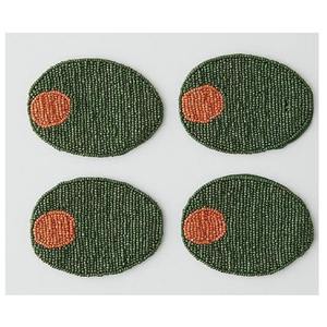 Ensemble de 4 sous-verres en perles de verre marron faits à la main pour tasses à thé et café, décoration de table à manger, cadeau de déménagement pour femmes - Product Image 6
