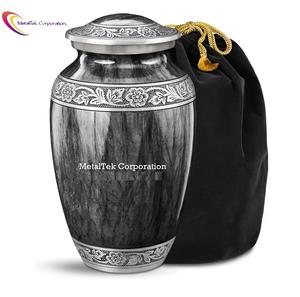 Urnes funéraires décoratives noires pour cérémonies commémoratives, design classique, couleur personnalisée, pots funéraires en métal pour cendres. - Product Image 2