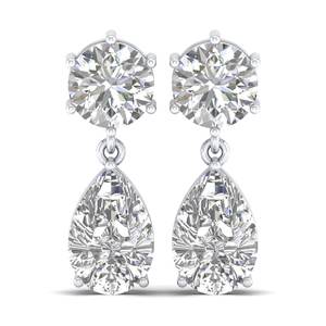 Boucles d'oreilles REYES en diamant de laboratoire CVD taille poire 9,5 carats, en argent sterling 925, bijoux fins de luxe pour femmes, vente flash - Product Image 2
