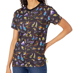 Nouveau design imprimé, fourniture en gros, t-shirt en coton de qualité supérieure pour femme, t-shirt graphique tricoté par sublimation - Product Image 1