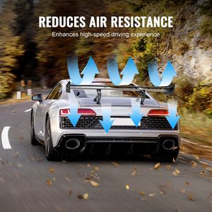 GT Wing 53.1นิ้วสปอยเลอร์รถยนต์อเนกประสงค์ปรับได้สองชั้นอลูมิเนียมน้ำหนักเบาปีกแข่งดริฟท์ jdm bgw สีดำ - Product Image 5