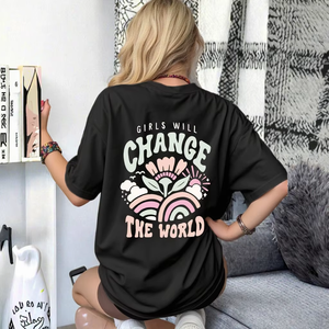 เสื้อยืดผู้หญิงผ้าฝ้าย 100% แขนสั้น สีพื้น เสื้อยืดผู้หญิง เสื้อยืดผู้หญิง - Product Image 1