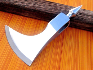 Hache avec lame en acier forgé, manche en bois, tête barbue, 4 pouces de tranchant, pour survie, usage DIY - Product Image 4