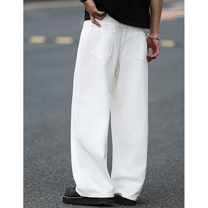 Jeans en denim ample et surdimensionné pour hommes, coupe large, style décontracté vintage streetwear, pantalon noir tendance - Product Image 2