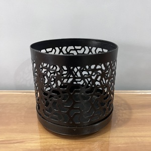 Artisan Design Black Metal Geometric Cutwork Candle <b>Holder</b> Modern <b>Tealight</b> <b>Holder</b> Decorative Home Decor - Product Image 2