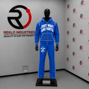Conjunto Deportivo Personalizado Azul Rey para Hombre, Sudadera con Capucha y Cremallera Completa, Pantalones Jogger, Ropa Deportiva Casual de Dos Piezas - Product Image 3