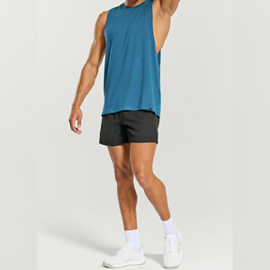 Camiseta sin Mangas Azul para Hombre, Cuello Redondo, Color Sólido, Informal, Transpirable, de Punto, Secado Rápido, Ecológica, de Poliéster/Algodón, para Entrenamiento - Product Image 2