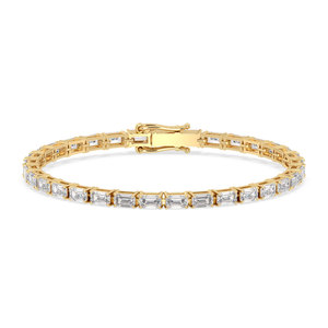 Bracelet tennis REYES en argent plaqué or avec moissanite couleur D VVS, prêt à être expédié, avec certificat GRA, bijoux en argent sterling 925 - Product Image 6