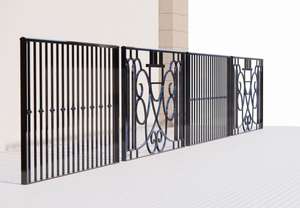 Barandilla de Balcón Moderna de Hierro Forjado y Acero Inoxidable, Baranda de Seguridad Decorativa y Duradera para Uso en Interiores y Exteriores - Product Image 2