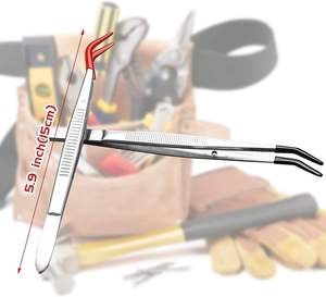 Pince à épiler antidérapante à pointe dentée UBI UBI-2086, 2 pièces, en acier inoxydable durable, revêtement en caoutchouc de précision, non abîmant, poignée souple pour cils - Product Image 2
