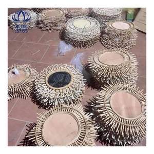 LIMITED OFFER 2026 Rattan Mirror Handmade <b>Frame</b> Wall Decor Brighten Walls And Enhance Interior Style For Cafe - Product Image 6