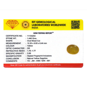 Natural Yellow Sapphire 7.2 Carat Certified Loose Gemstone Wholesale - Product Image 4