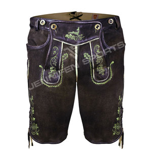 Lederhosen bavaroises 100% cuir de vachette véritable, avec bretelles, pour homme, respirantes, pour l'Oktoberfest. - Product Image 2