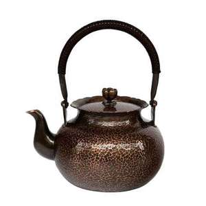 Bouilloire à thé en cuivre gravée motif floral, pot à café et à eau fait main, théière pour cuisine, restaurant, usage domestique et options cadeaux - Product Image 3