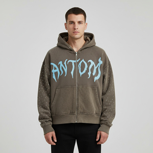 Sweat-shirts personnalisés pour hommes en coton 100% 600 g/m², streetwear de haute qualité, imprimé camouflage texture jungle, coupe ample et épaisse - Product Image 3