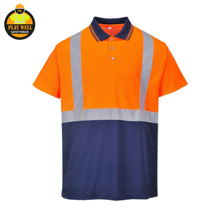 เสื้อโปโลสะท้อนแสงสีเหลืองส้มแบบกำหนดเองเพื่อความปลอดภัยในการทำงานที่มองเห็นได้ชัดเจน - Product Image 2