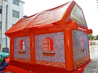 Structure gonflable de jeu combinée avec tente, parcours de jeux, piste de course, château gonflable décoratif d'extérieur, petite machine distributrice, thème carnaval