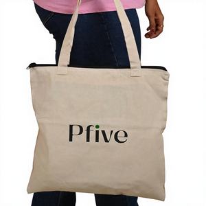 Custom Eco-Friendly for <b>Large</b> Capacity Recycled Cotton Canvas <b>Cosmetic</b> <b>Bag</b> Small Zipper Makeup Pouch Personal Makeup Storage - Product Image 1