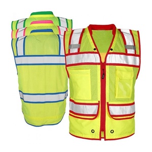 Chaleco DE SEGURIDAD DE MALLA reflectante de alta visibilidad con bolsillos Chaleco DE SEGURIDAD impermeable para construcción de carreteras - Product Image 1