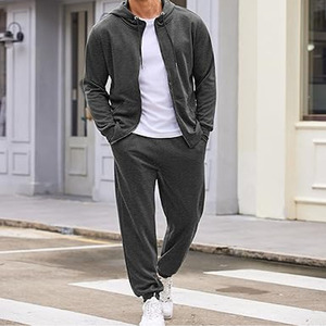 Ensemble de survêtement deux pièces uni de haute qualité pour hommes, vente en gros, par Dress Sports - Product Image 5