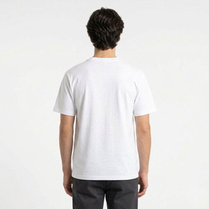Men's White Short Sleeve T-Shirt With <b>Black</b> Skull Print O-Neck Casual Regular Fit Jersey Cotton Breathable Design - Product Image 5