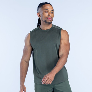 เสื้อยืดออกกำลังกายแขนกุดผู้ชาย เสื้อยืดวิ่งตาข่ายระบายอากาศ เสื้อกีฬาแห้งเร็ว ขายส่งชุดกีฬาผู้ชาย รับสกรีนโลโก้ - Product Image 4